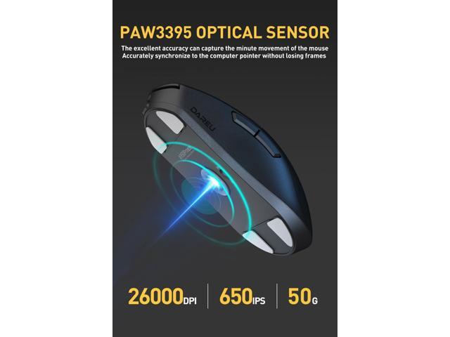 DAREU A950pro 4K Wireless Gaming Mouse:55g Ultra-Lightweight,4KHz Polling Rate,PAW3395 Optical Sensor,26K DPI,5 Programmable Buttons,Support 15min...