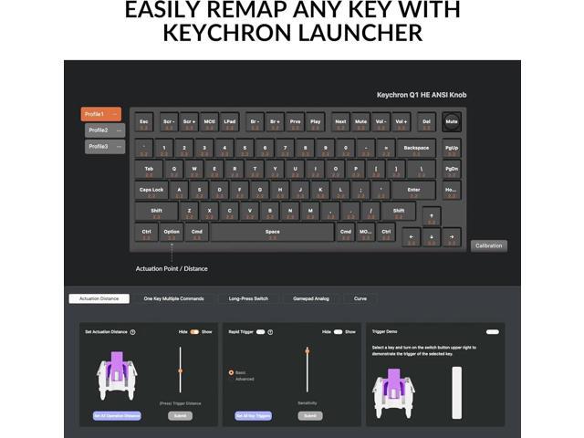 Keychron Q1 HE Wireless Custom Mechanical Keyboard with Hall Effect Gateron Double-Rail Magnetic Switch Rapid Trigger, QMK 2.4 GHz Bluetooth RGB...