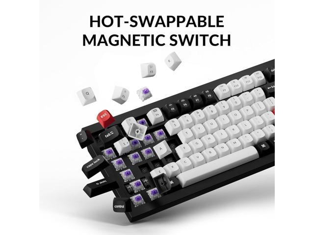 Keychron Q1 HE Wireless Custom Mechanical Keyboard with Hall Effect Gateron Double-Rail Magnetic Switch Rapid Trigger, QMK 2.4 GHz Bluetooth RGB...