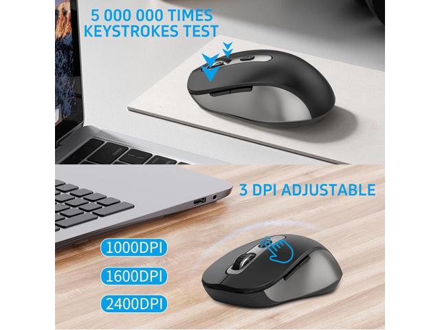 Wireless Mouse and Keyboard Combo, Full-Size Computer Keyboard with Calculator Button, 2400 Dpi Ergonomic Mouse, Ultra-Thin Cordless USB Keyboard...