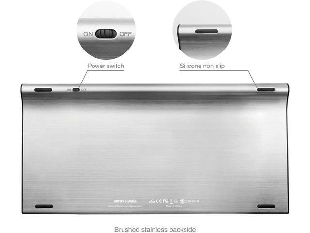 Arteck 2.4G Wireless Keyboard and Mouse Combo Ultra Compact Slim Stainless Full Size Keyboard and Ergonomic Mouse for Computer/Desktop/PC/Laptop...