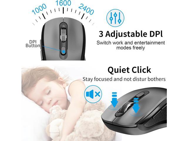 Keyboard and Mouse Wireless, Slim Full Size Keyboard with Calculator Button, Fn Lock, Silent Computer Mouse with Side Button, 2400 DPI, 2.4G USB...