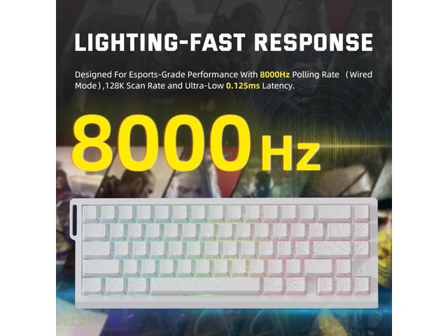 ATTACK SHARK X68 PRO HE Wireless Rapid Trigger Gaming Keyboard with Adjustable Actuation,8K Polling Rate,Hall Effect Magnetic Switch,Hot-Swap,RGB...