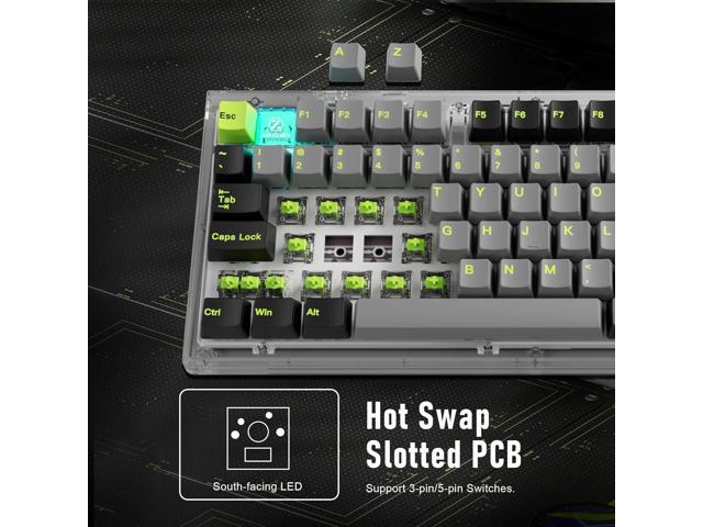 ZIPFORCE Wireless Mechanical Keyboard,81 Keys Hot Swappable Custom Keyboard with Knob,RGB Backlit,2.4GHz/USB-C/BT5.0 Mechanical Gaming Keyboards,...