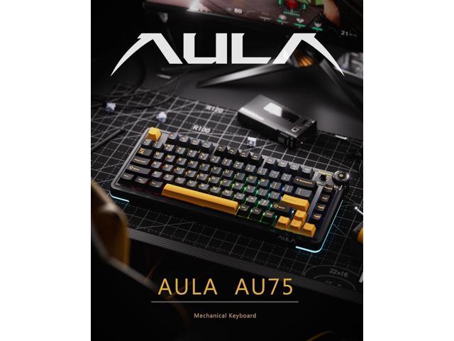 AU75 Wireless Mechanical Keyboard, x Aula 75% Hot-Swappable RGB Gaming Keyboard with Multi-Device Connectivity, Customizable LED Backlit, Knob...