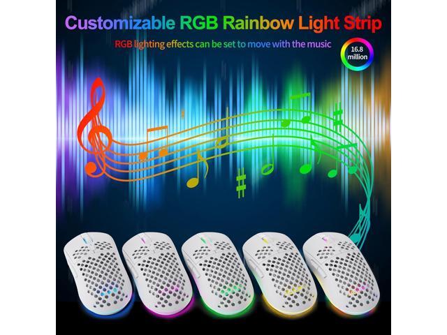 TMKB Falcon M1SE Ultralight Honeycomb Gaming Mouse, High-Precision 12800DPI Optical Sensor, 6 Programmable Buttons, Customizable RGB, Drag-Free...