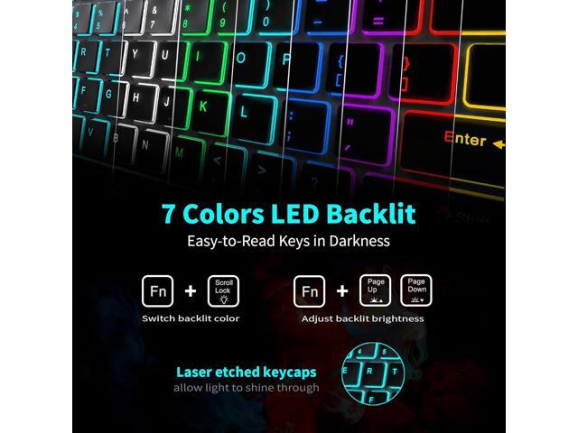 Backlit Wireless Keyboard and Mouse Combo, Rechargeable Quiet 2.4G Cordless USB Slim Full Size for Apple iMac, MacBook, laptop and PC, Space Gray