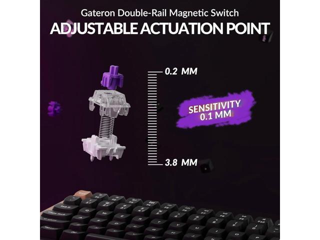 Keychron K4 HE 96% Compact Hall Effect Wireless Mechanical Keyboard with Number Pad, Magnetic Switch, Rapid Trigger, Custom RGB, QMK/VIA,...