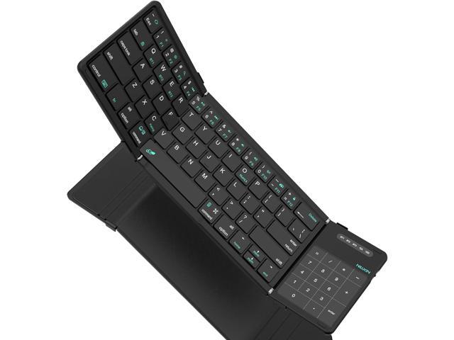 Nillkin Foldable Travel Keyboard with Touchpad & Number Pad, Bluetooth Wireless Portable Folding Full Size Keyboard with Trackpad for PC Laptop...