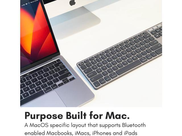 Macally Backlit Bluetooth Keyboard for Mac - Compatible Apple Keyboard Wireless - Multi-Device for MacBook Pro/Air, iMac, iMac Pro, Mac mini/Pro