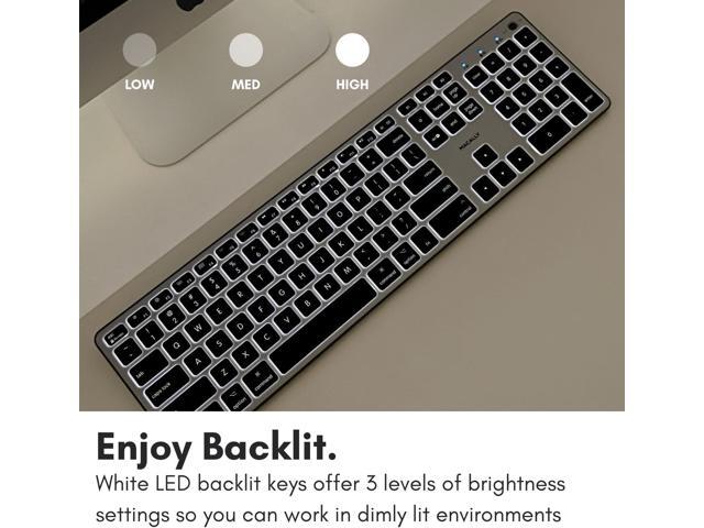 Macally Backlit Bluetooth Keyboard for Mac - Compatible Apple Keyboard Wireless - Multi-Device for MacBook Pro/Air, iMac, iMac Pro, Mac mini/Pro