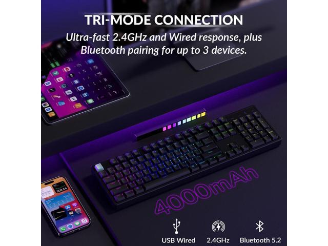 Keychron K10 HE Rapid Trigger Gaming Keyboard Wireless, Hall Effect Magnetic Switch Hot Swappable, 2.4 GHz/Bluetooth/Wired Adjustable Actuation,...