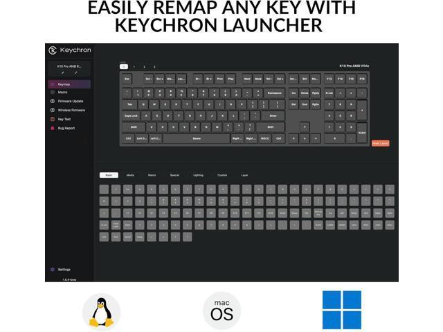 Keychron K10 Pro Wireless Custom Mechanical Keyboard, QMK Programmable Bluetooth 100% Layout with Silent Red Switch White Backlight Compatible with...