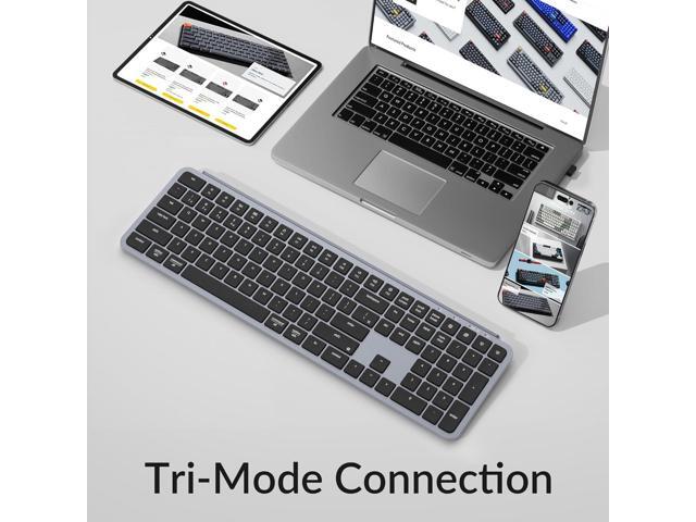 Keychron B6 Pro Ultra-Thin Wireless Keyboard, Full-Size ZMK with Numeric Keypad Quiet Typing, 2.4 GHz/Bluetooth 5.2/Wired Connection Long Battery...