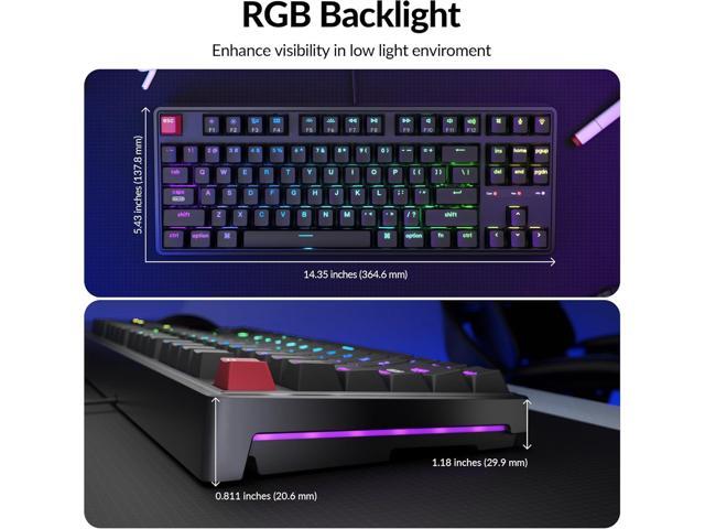 Keychron C3 Pro TKL 80% Wired Mechanical Keyboard, 8K Polling Rate, QMK/VIA Programmable, Hot-Swappable, RGB Backlit Shine-Through Keycaps, Super...
