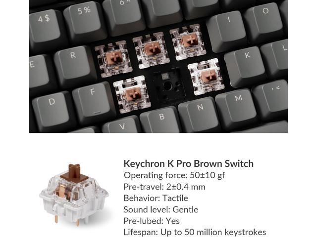 Keychron K10 Full Size Layout White LED Backlit Hot-Swappable Mechanical Keyboard for Mac Windows, Multitasking 104-Key Bluetooth Wireless/USB...