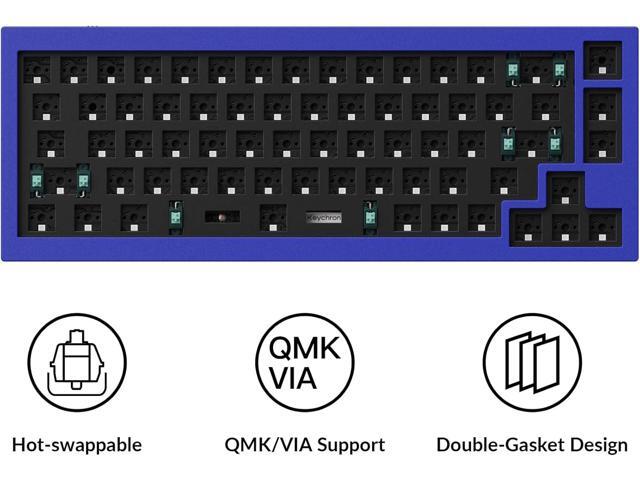 Keychron Q2 Custom Mechanical Keyboard Full Aluminum Wired Barebone Version, QMK/VIA Programmable Macro, Compatible with Mac Windows Linux,...