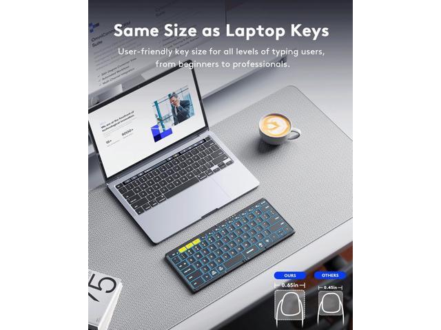 Samsers Full-Size Foldable Bluetooth Keyboard, KF08X Wireless Folding Keyboard with Backlight, Portable Travel Keyboards for iPhone iPad Smartphone...