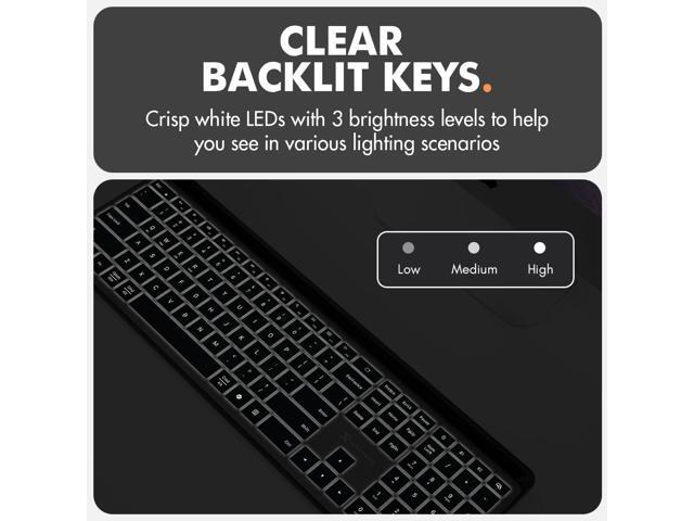 X9 Full Size Bluetooth Keyboard with Phone Holder - Backlit Wireless Keyboard, Switch Multi Device, Quiet, Slim, Rechargeable, w/Copilot for...