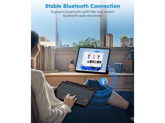 Surface Pro Keyboard for Pro 3/4/5/6/7/7 Plus, Wireless Bluetooth Surface Keyboard with 12 Gesture Touchpad, 7 Colors Backlit, Smart Sleep/Wake,...