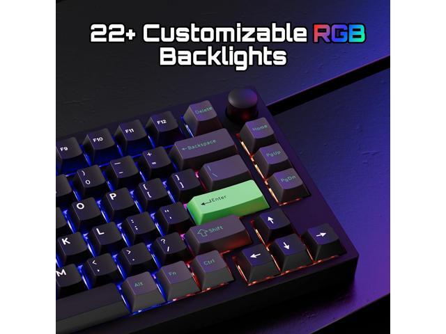 LEMOKEY P1 HE 75% Wireless Custom Mechanical Gaming Keyboard with Gateron Double-Rail Magnetic Switches Full Assembled Knob Version - Black