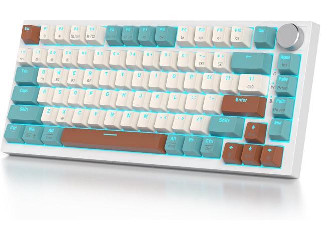 82 Keys Wireless Gaming Keyboard 75 Percent,Triple Mode Bluetooth/2.4Ghz/USB Pre-lubed Hot Swappable Mechanical Keyboard, w/Knob & Sound-Absorbing...