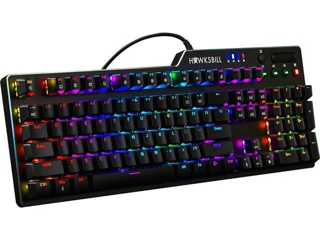 Scorpion V1 Wired Mechanical Gaming Keyboard - USB-A W/USB-C Connection Adaptor Tactile & Clicky Brilliant RGB Lighting Customizable Keys &...