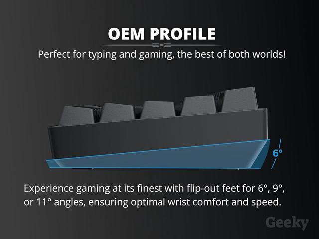 Geeky GK75 75% Hot Swappable Mechanical Gaming Keyboard 84 Keys Multi Color RGB LED Backlit for PC/Mac Gamer ANSI US American Layout (Black,...