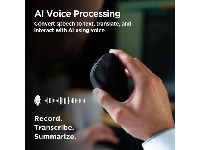 Virtusx Jethro AI Mouse - Voice & Audio Recorder for Lecture & Meeting, Centralized Software with Voice Typing, Writing Tools, Transcribe,...
