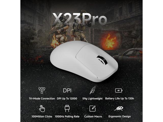 EWEADN X23Pro Wireless Gaming Mouse, 2.4G/BT5.0/USB-C Esports Gaming Mouse, 49g Lightweight Mouse Gaming, 12000 DPI Wireless Mouse with 6...