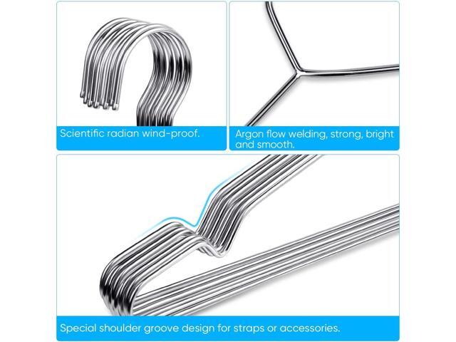 Fayleeko Wire Coat Hangers 40 Pack Strong Heavy Duty Stainless Steel Metal Ultra Thin Space Saving Clothes Hangers 16.5 Inch