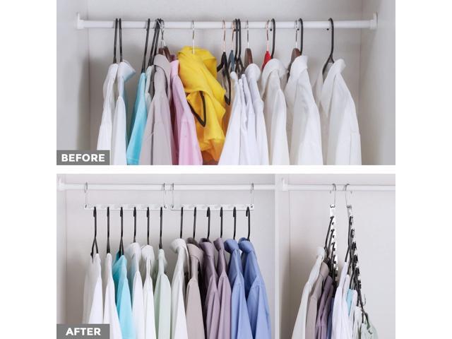 HOUSE DAY Space Saving Hangers for Clothes 12 Pack, Heavy Duty Hanger Organizer 30 Lbs Capacity, Metal Magic Hanger, Sturdy Multi Hangers, Closet...