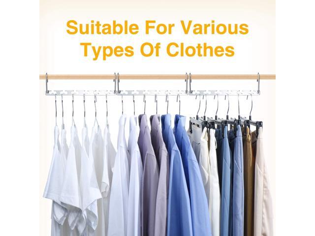 HOUSE DAY Space Saving Hangers for Clothes 12 Pack, Heavy Duty Hanger Organizer 30 Lbs Capacity, Metal Magic Hanger, Sturdy Multi Hangers, Closet...