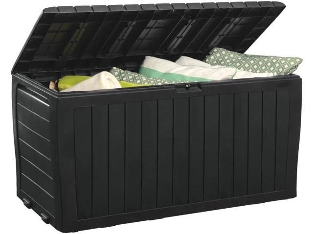 Keter Marvel Plus 71 Gallon Resin Deck Box-Organization and Storage for Patio Furniture Outdoor Cushions, Throw Pillows, Garden Tools and Pool.