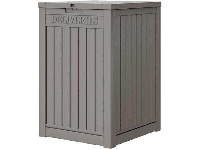 LHBGO Package Delivery Box for Outside, 48 Gallon Storage with Lockable Secure, Large Double Wall Resin Outdoor Package Delivery Waterproof Deck