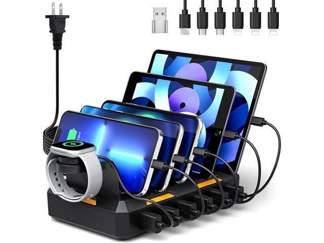 Charging Station for Multiple Devices, Honcila 6 in 1 Multi Charger Station Charging Dock for Cellphone Tablet iPhone iPad and More - 50W Charging...