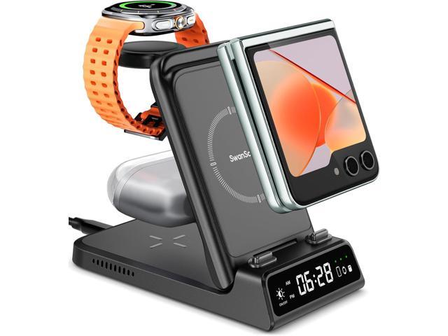 Charging Station for Samsung Z Flip 7/7 FE/6/5/4/3, SwanScout 703F, Wireless Charger for Samsung Galaxy Z Flip, Galaxy Watch 8/8...