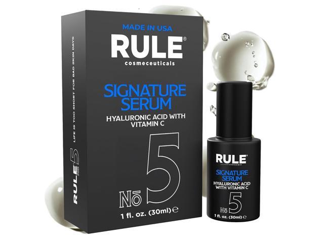 RULE No.5 Vitamin C Face Serum for Men with Hyaluronic Acid, Caviar & Niacinamide, Anti Aging Serum for Face Fine Lines, Wrinkles, Dark Spots,.