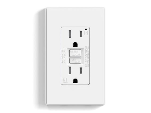 ELEGRP GFCI Outlet 15 Amp, Self-Test GFI Electrical Outlet with Thinner Design, TR Tamper Resistant GFCI Receptacle, Ground Fault Circuit.