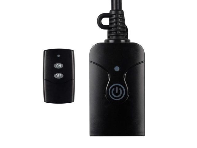 HBN Outdoor Indoor Wireless Remote Control 3-Prong Outlet Weatherproof Heavy Duty 15 A Compact 1 Remote 1 Outlet with Remote 6-inch Cord 100ft.