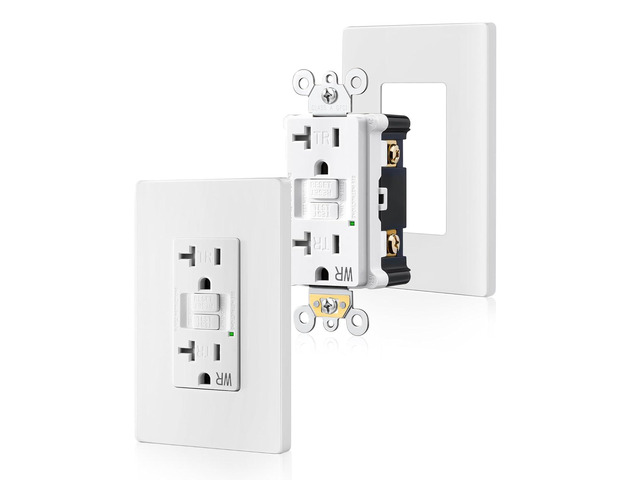 SURAIELEC GFCI Outlet 20 Amp, 2 Pack Self-Test GFI Electrical Outlets, Tamper & Weather-Resistant, GFCI Receptacle with Screwless Wall Plates, GFCI...