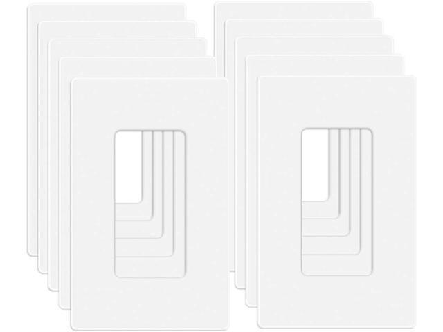 20 Pack 1-Gang Screwless Wall Plate, Decora Outlet Cover Plates, 4.57 H x 2.76 L, for Light Switch, Dimmer, GFCI, USB Outlet