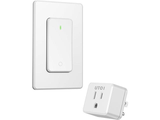 Remote Control Outlet Plug, 15A Electrical Outlet Switch, Wireless Light Switch for Lamps and Household Appliances, Expandable, White