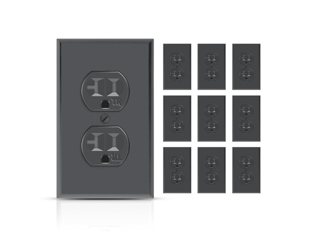 Duplex Electrical Outlets, Residential Grade Receptacle Outlet, 20Amp 125V, Self-Grounding, 2-Pole, 3-Wire, Standard Electrical Wall Socket with...