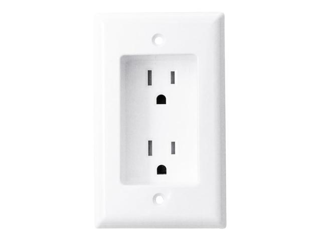 Construct Pro Single Gang Recessed Dual Power Tamper-Resistant Outlet (White)