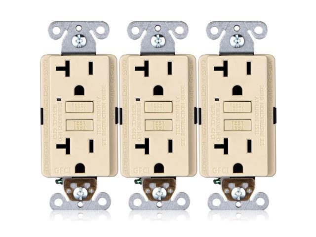 Faith [3-Pack] 20A GFCI Outlets, ETL Listed, Non-Tamper-Resistant GFI Duplex Receptacles with LED Indicator, Self-Test Ground Fault Circuit.