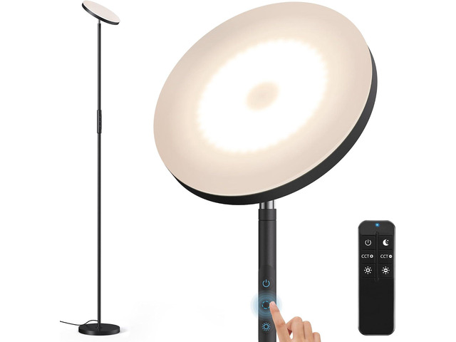 Bright Floor Lamp, 36W 3500LM Standing LED Lamp with Remote, Dimmable Torchiere Tall Lights 2700K Warm White to 6500K Cool White, Night Mode/Memory...