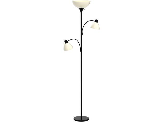Brightech Sky Dome Double LED Floor Lamp, Torchiere Super Bright Floor Lamp with 2 Reading Lamps for Living Rooms & Offices - Dimmable Tall...