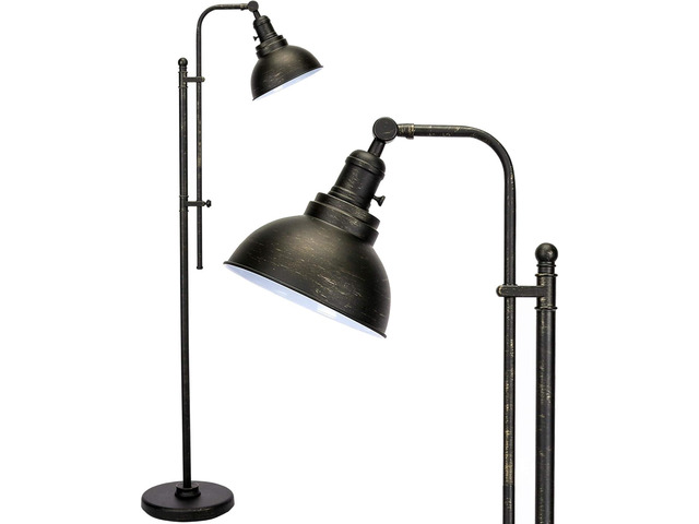 VONLUCE Floor Lamp for Living Room, 65' Tall Industrial Floor Lamp, Adjustable Height & Head Vintage Metal Standing Reading Pole Lamp for Bedroom,...