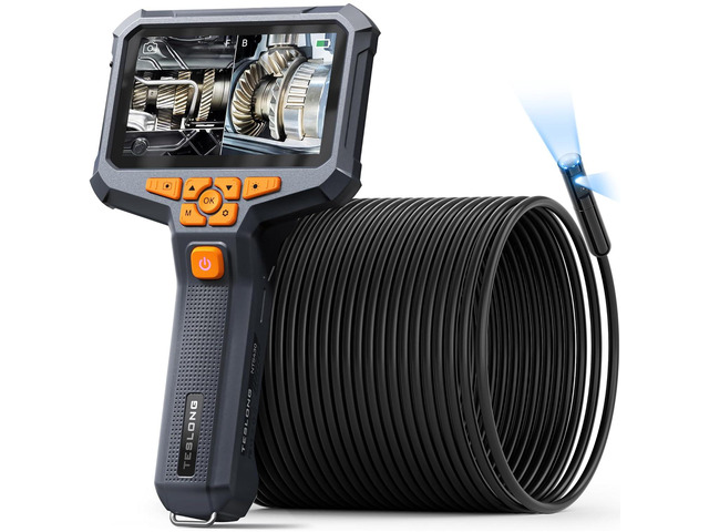 Teslong 50FT Sewer Camera, Dual Lens Borescope with Light, 4.3' HD Drain Plumbing Endoscope Inspection Camera, Home Waterproof Flexible in Wall Cam...